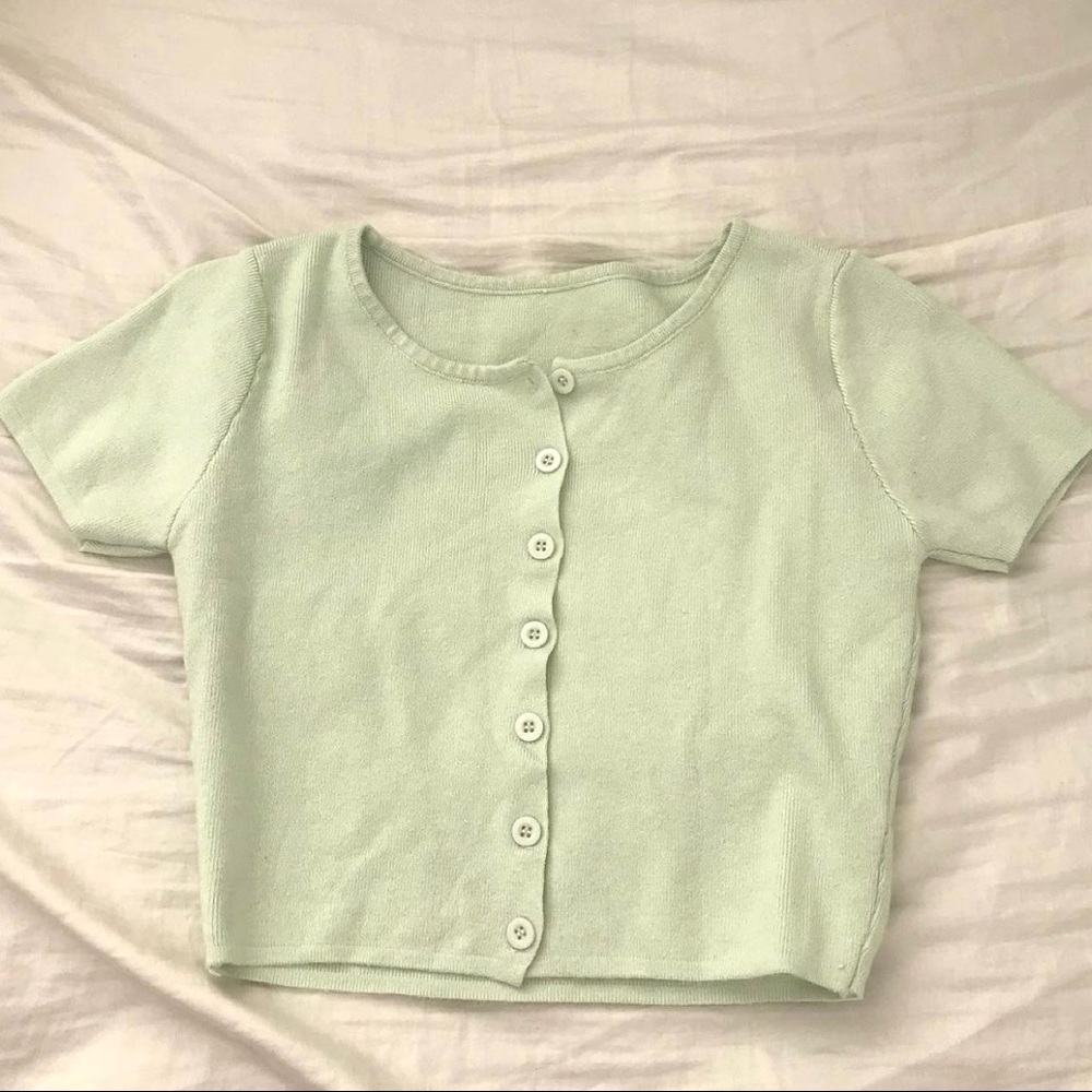 Crop short sleeve cardigan